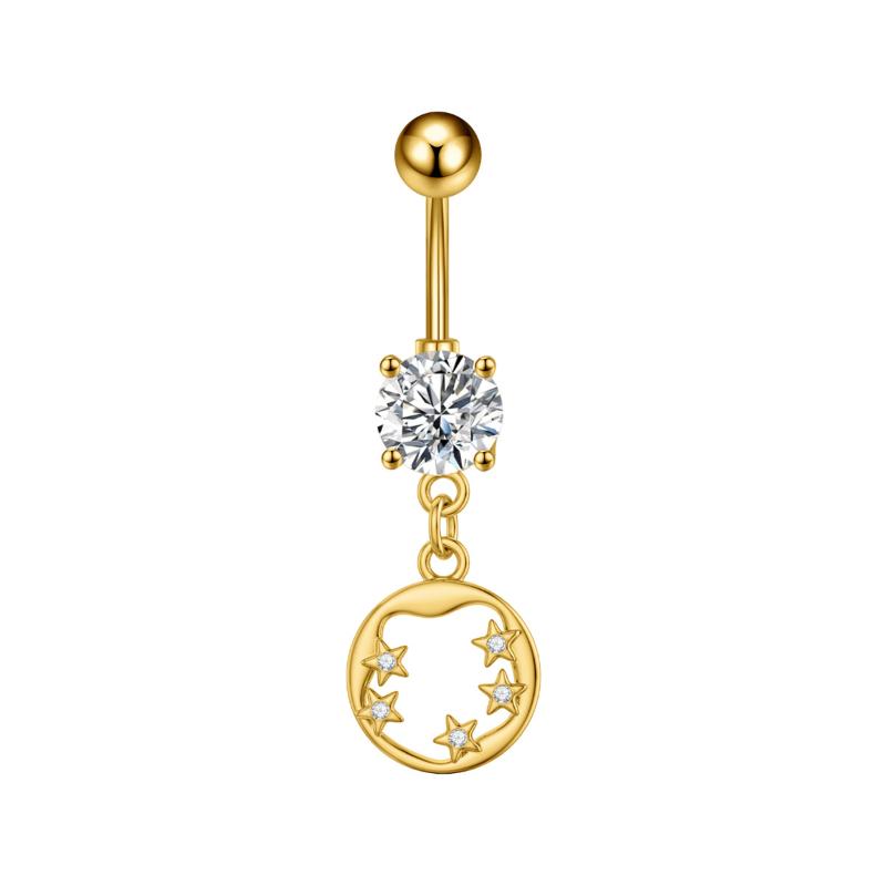 Fashion Simple Zircon Heart Belly Button Rings Stainless Steel Navel Piercing Barbell For Women Sexy Body Jewelry Beach Jewelry