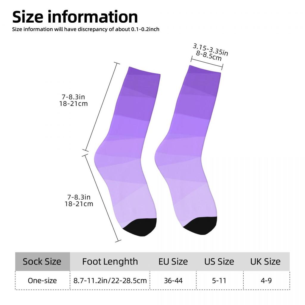 Ombre Polygonal Socks Autumn Gradient Purple Stockings Vintage Couple Medium Soft Socks Custom Outdoor Sports Anti-Slip Socks