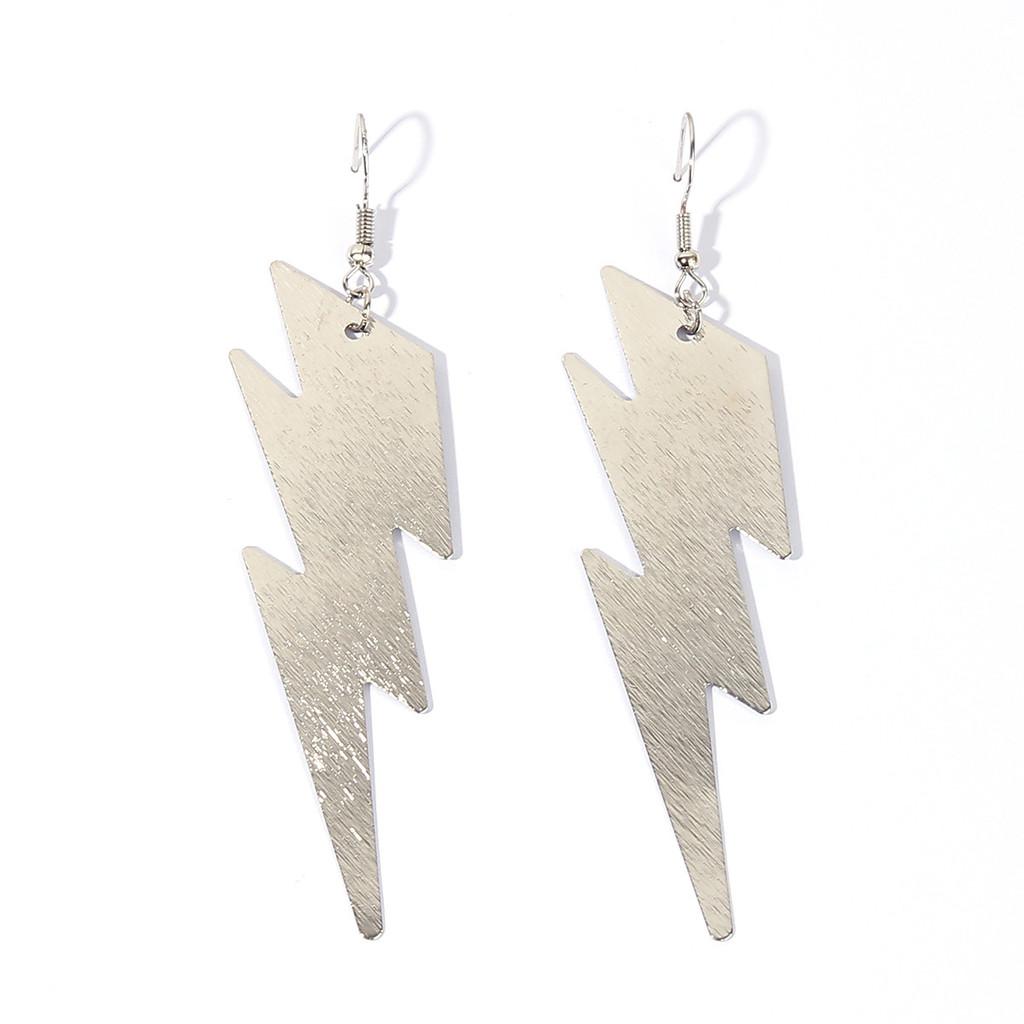 

Metal Contemporary Earrings With Lightning Shape Design For Women Collection