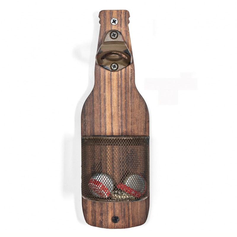 

WTEMPO Ретро Открывалка для пивных бутылок Настенный ящик для хранения пивных крышек Винтажный многофункциональный декор Открывалка для бутылок Дом Двор Бар Использование на открытом воздухе 2pcs коричневый