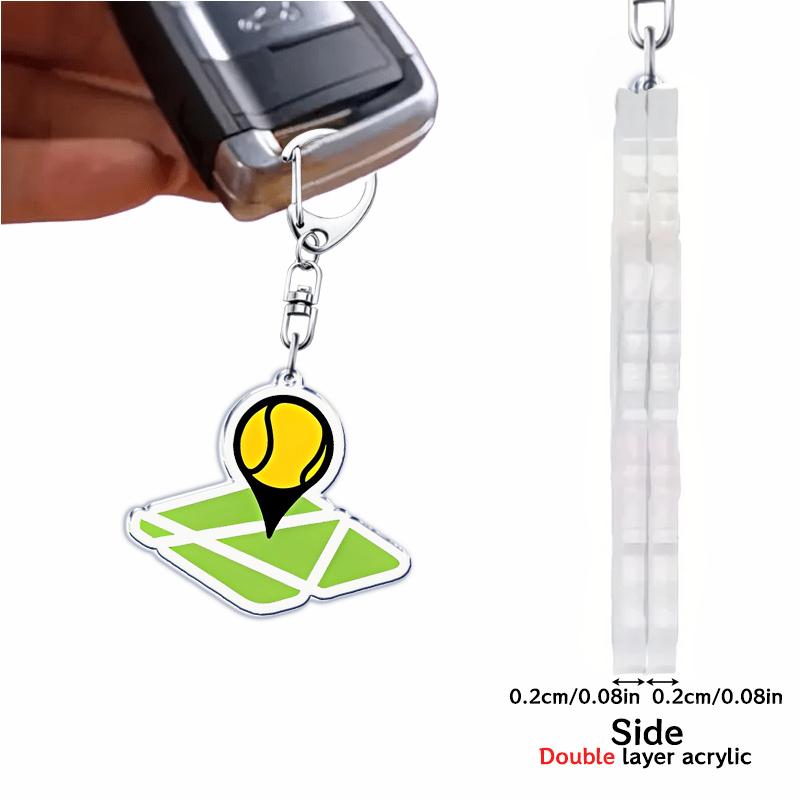 Hobby Sports Lover Tennis Ball Keychains for Accessories Bag I Love Bike Car Keyrings Jewelry Friends Father Boyfriends Gifts