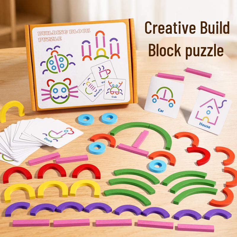 Montessori Shape Building Toys for Early Education, Ages 3-6