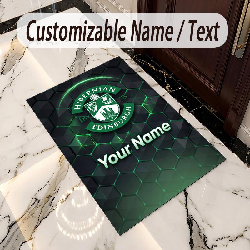 Crystal Velvet Rug Hibernian FC Print Custom Name Text Floor Mat Home Decor