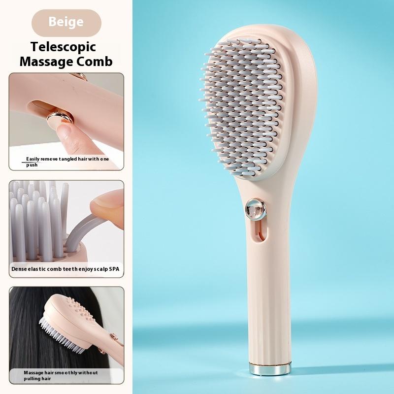 

Portable Telescopic Massage Comb Hollow Self-Cleaning Hair Combs Scalp Massage Brush Salon Styling Tools Circular Hair Brush