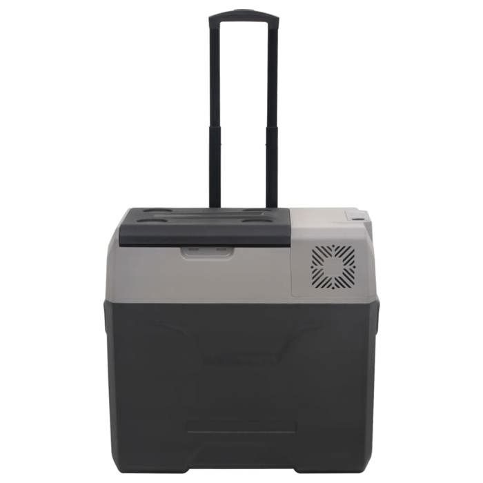 VidaXL Cooler with Wheel and Handle Black and Grey 40 L Polypropylene, Electric Cooler, Compressor Refrigerator, 51782