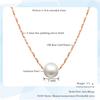Simple OL Lady Style Imitation Pearl Rose Gold Color Jewelry Necklace Earring Set For Women ZYS358