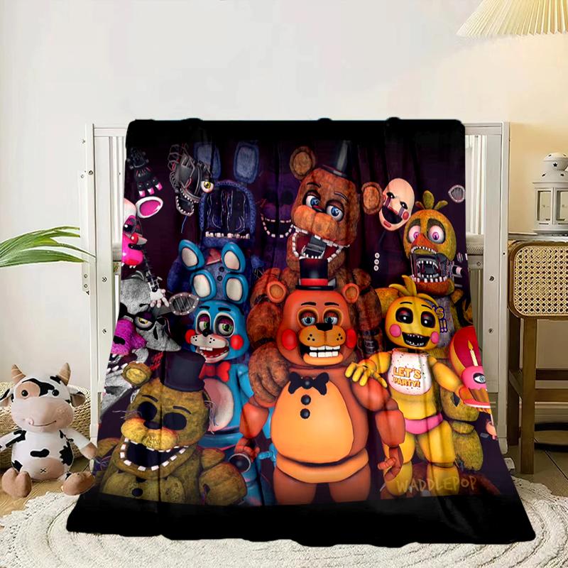 Fnaf Charakter Collage Decke Flanelldecke für Bett, Sofa, Camping, Wandern, Picknick Zubehör, Geschenk für Familie Fan Geschenke