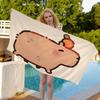Cartoon Cute Capybara Microfiber Blanket Quick Drying Beach Towels Oversized Printing Super Absorbent Pool Towel Blanket