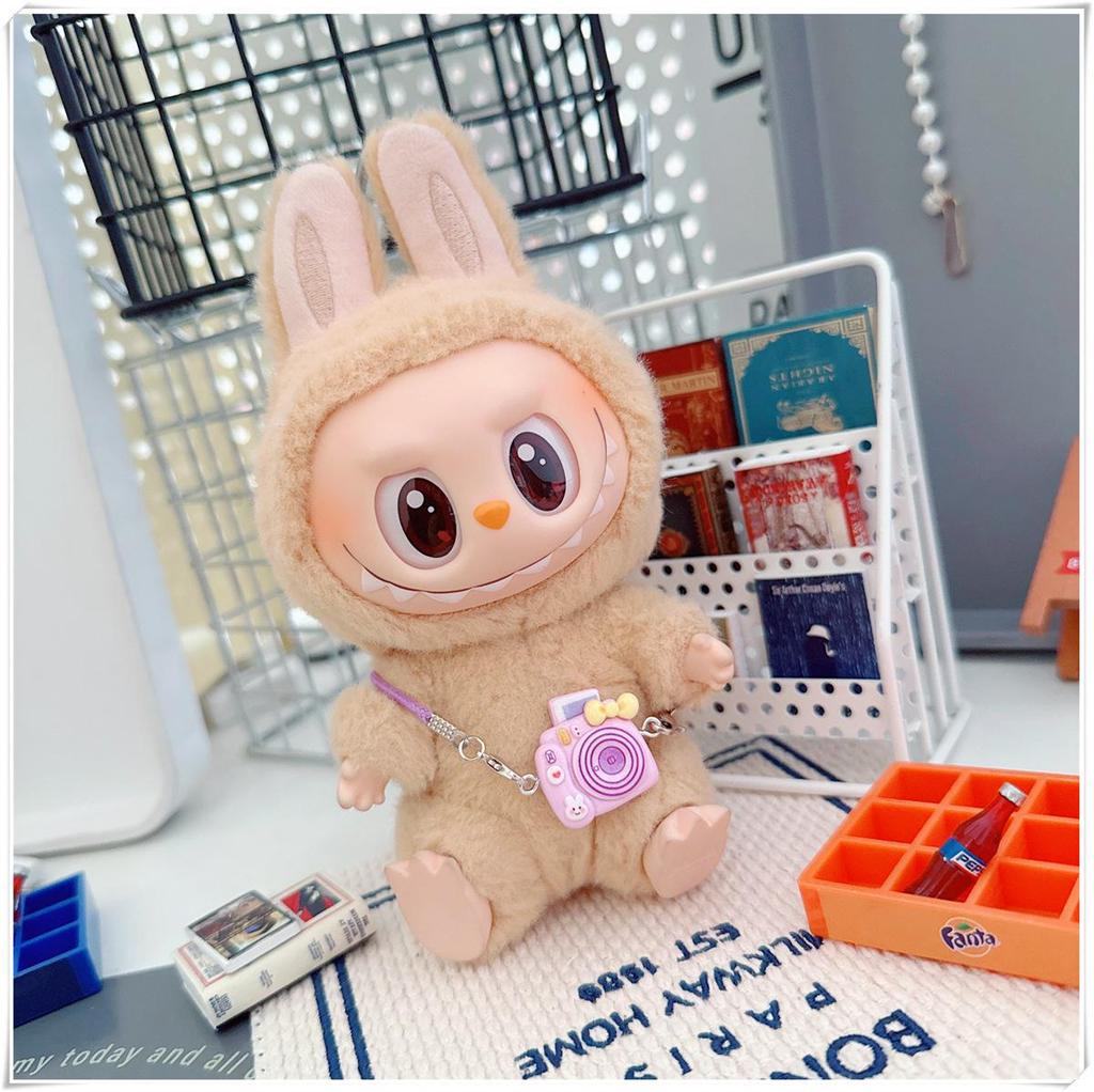 First, Second, and Third Generation Labubu Doll Clothes: 17cm Plush Onesie for 10cm Labubu Dolls, Cute Cartoon Design