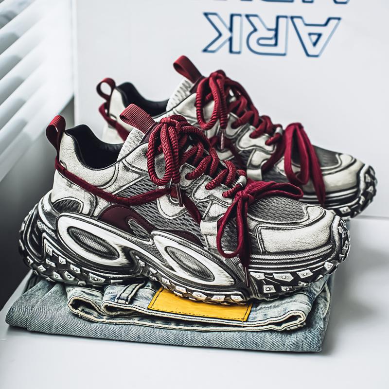 Men's Trend Clunky Sneaker Outdoor Non Slip Breathable Casual Running Sport Shoes Comfortable Work Shoes