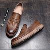 Handmade One-Pedal Loafers Men'S Genuine Leather Retro Breathable Soft-Soled Lazy Casual Leather Shoes Men'S British Men'S Shoes