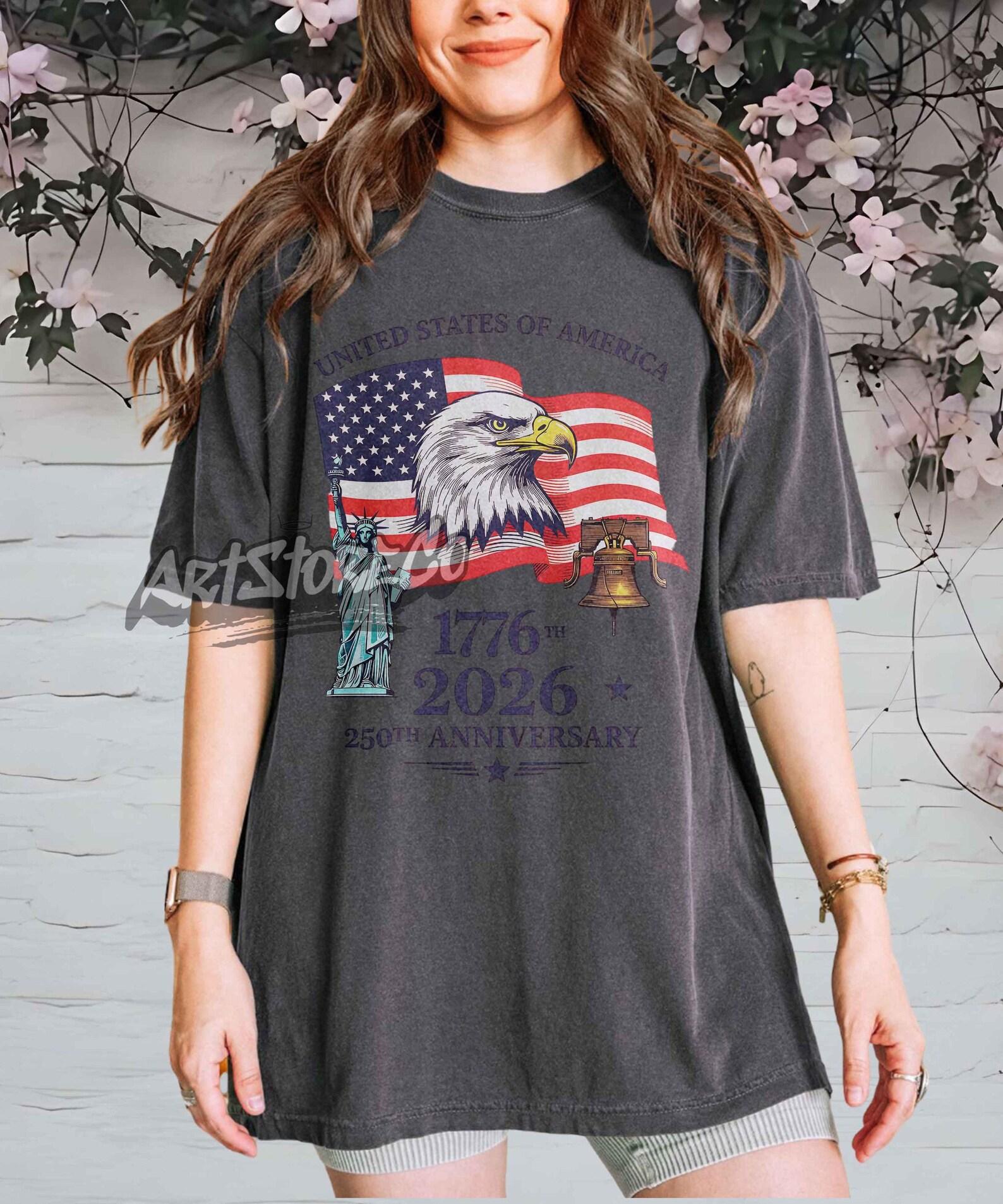 United States 250th Independence Day Anniversary Eagle T-Shirt 4XL