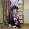 VIONA New Fashionable Perforated Printed Jeans Street Hip-hop Style Straight Leg Jeans