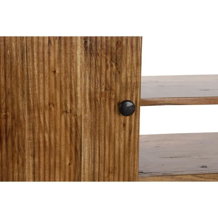 Meuble TV - Moderne - Bois d'acacia - 145 cm - 2 portes de rangement