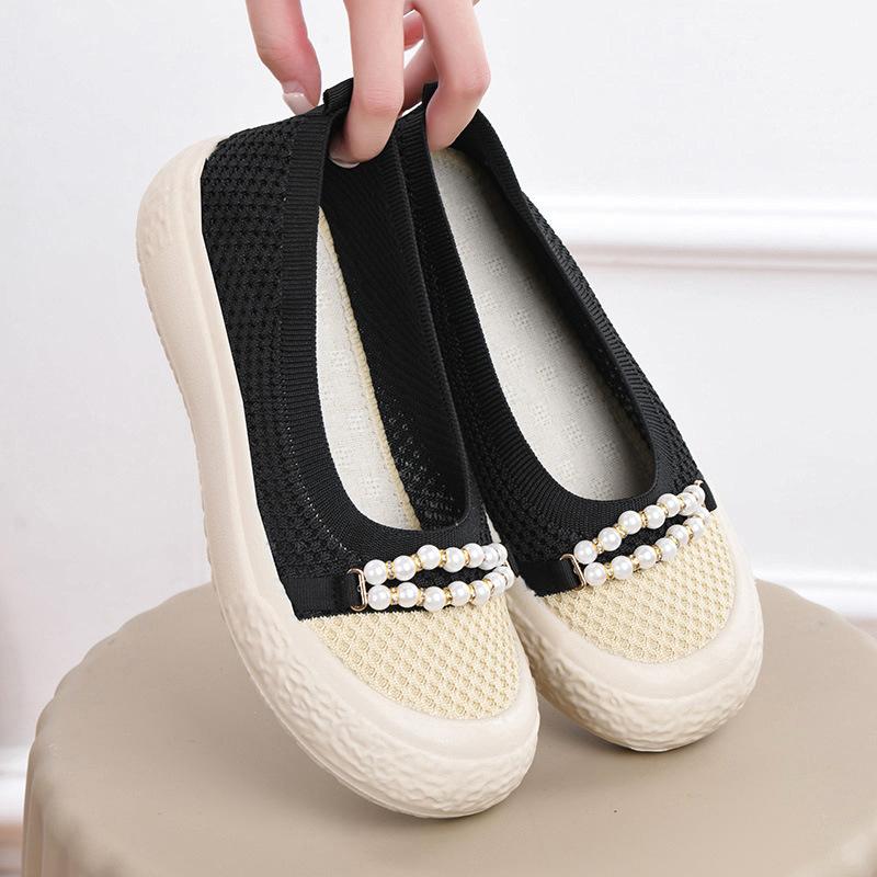 Spring and summer new cloth shoes women's single shoes casual breathable thick-soled casual shoes soft-soled non-slip fashion
