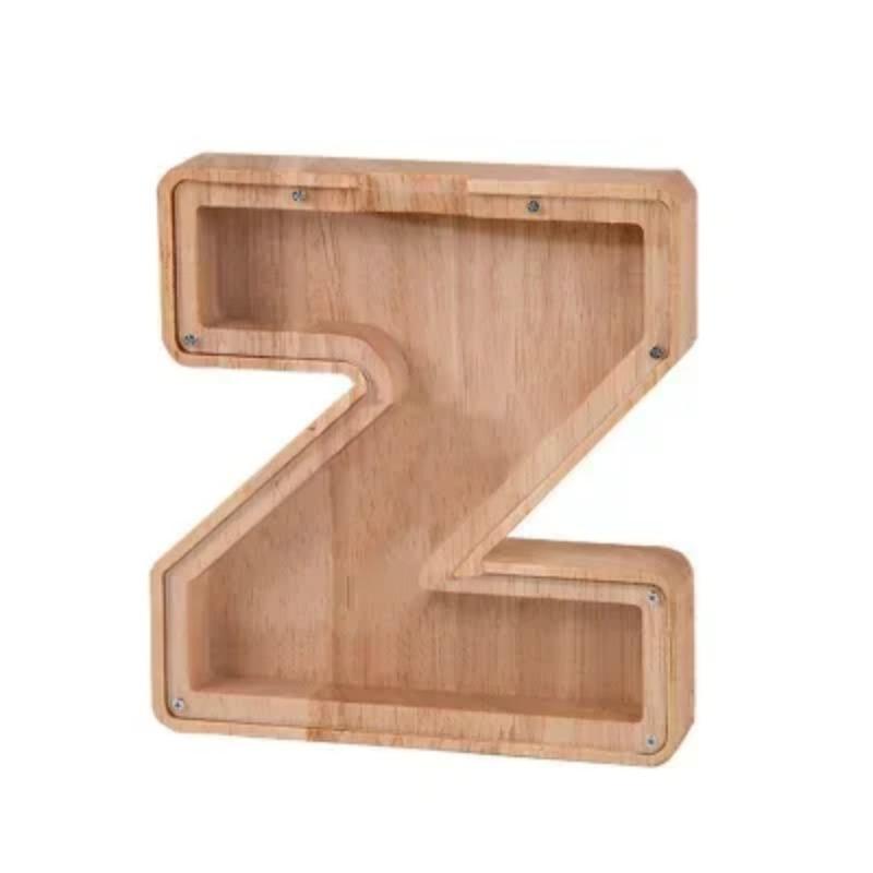 26 englische Buchstaben formen einfaches Sparschwein aus Holz, Registrierkasse, Münze, Heimornamente, Souvenir, Kunsthandwerk, Kindergeschenke, Kindergeschenke