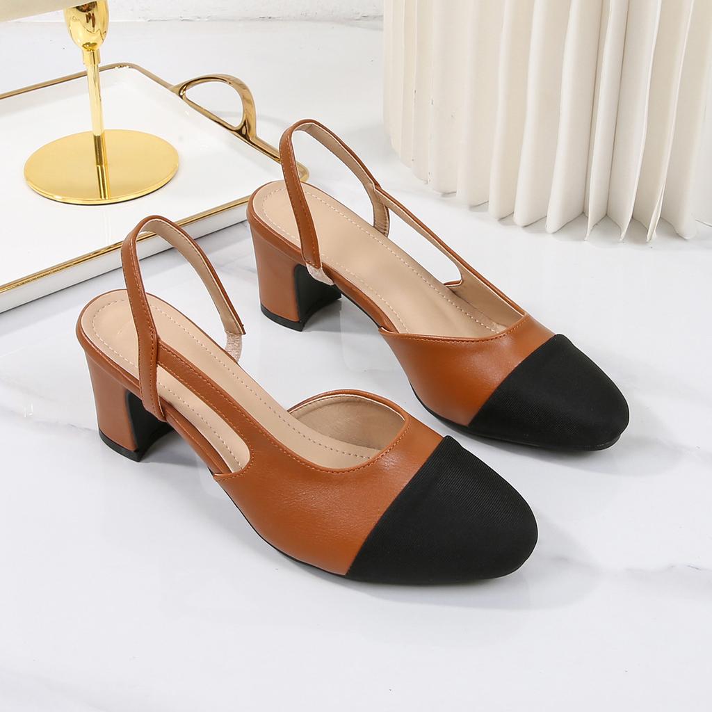 Scarpe Décolleté da Donna Taglia Grande Colore Fashion Bloccato Comode Morbide Sandali Slingback con Tacco Alto Eleganti Versatili Scarpe da Sera Festa