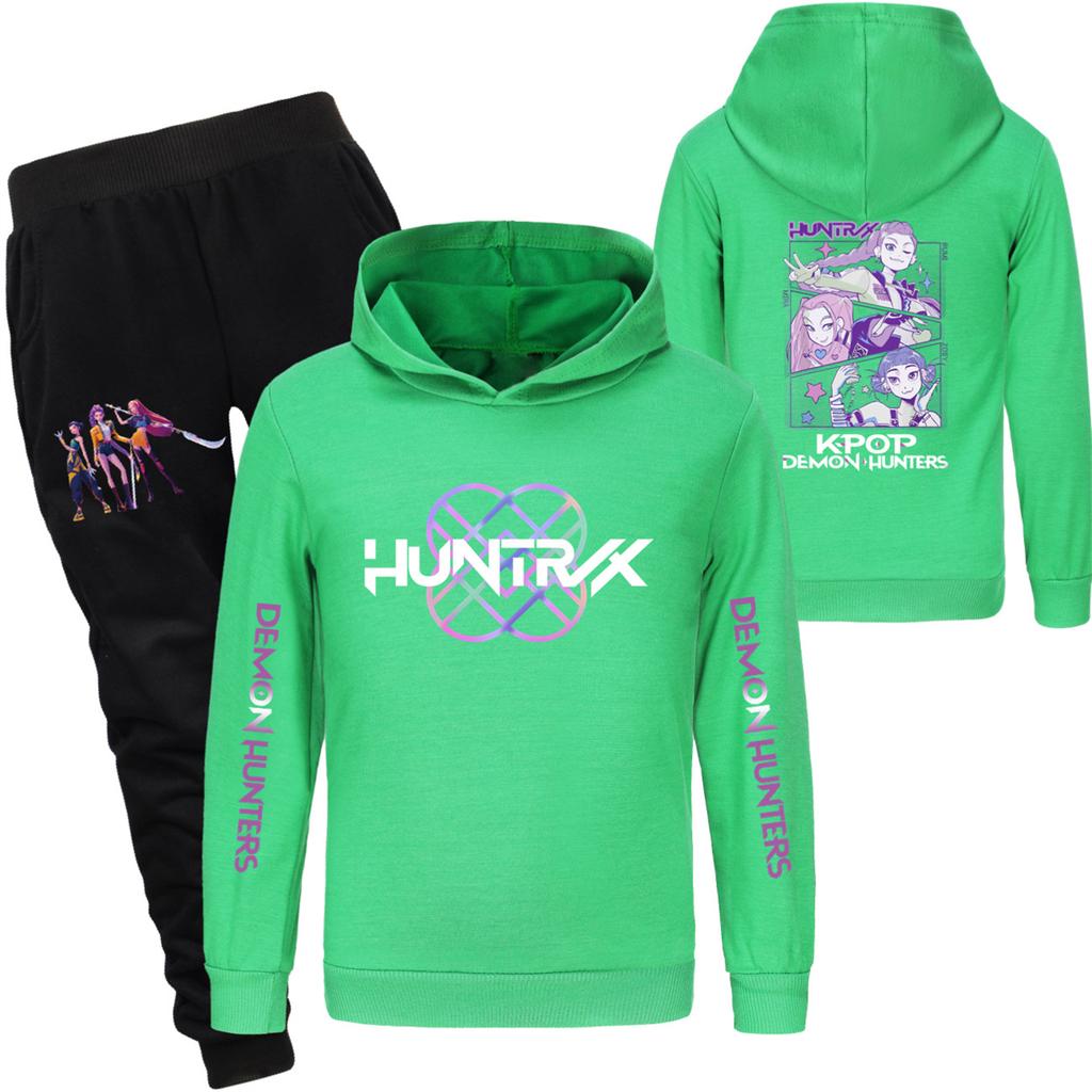Children's Hooded Top And Pants Two-piece Tracksuit Set Long-sleeved Printed Sweatshirt Set