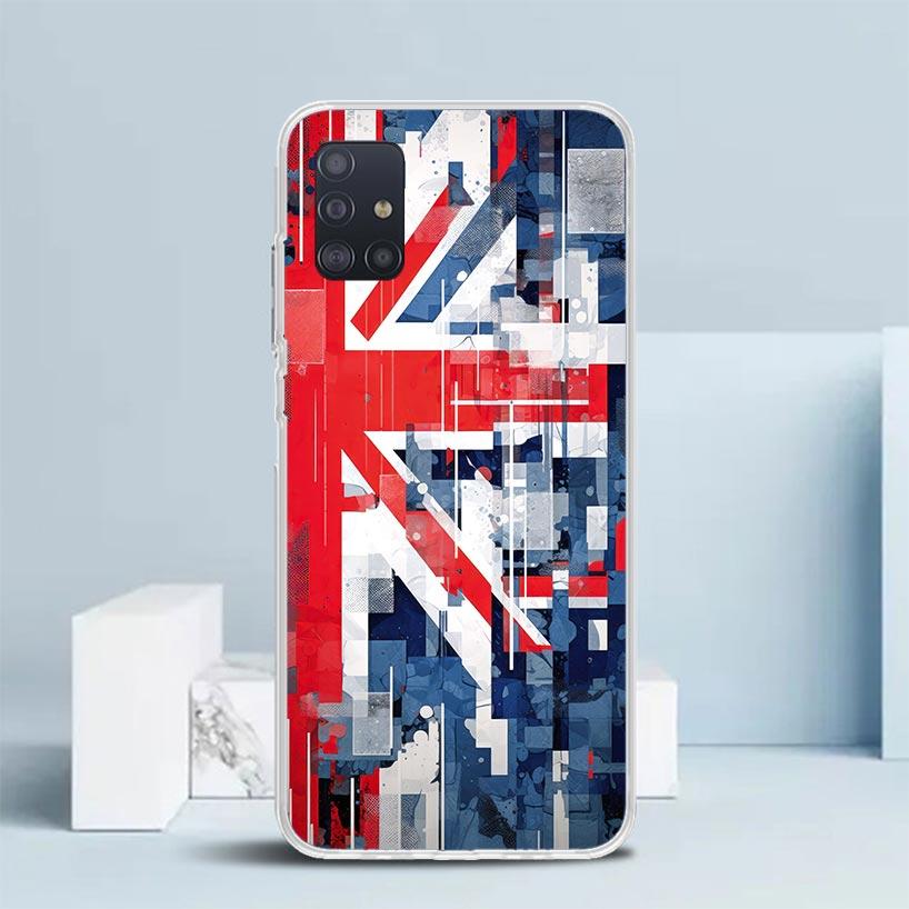 Union Jack England UK Flag Soft Cover for Samsung Galaxy A12 A22 A32 A52 A72 A02S Phone Case Note 20 Ultra 10 S10 Plus A51 A71 A