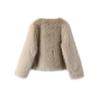 2024 Women Winter Fashion New Faux Fox Fur Coat Metal Button Thickened Warm Tops