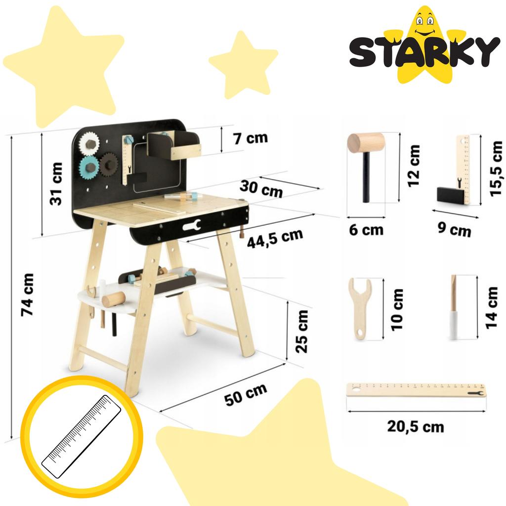 Wooden workshop for children set of tools accessories gift child