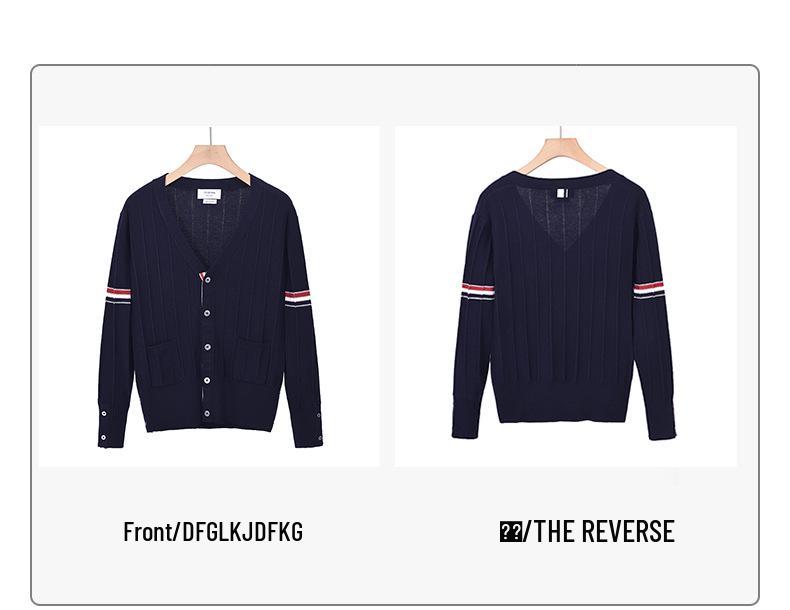 Men's Autumn 2025 Korean Style Striped Wool Cardigan Sweater