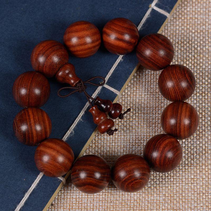 

Браслет из лобулярного красного сандала, поделки из розового дерева, высокой плотности, из затопленного бревна, браслет из бусин Будды, мужской и женский, парные аксессуары, производитель 20mm * 12 [Boutique Accessories]]