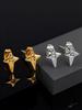 Fashion Hip Hop Cubic Zircon Star Small Stud Earrings for Men Simple Stainless Steel Pierced Earrings Hypoallergenic Jewelry