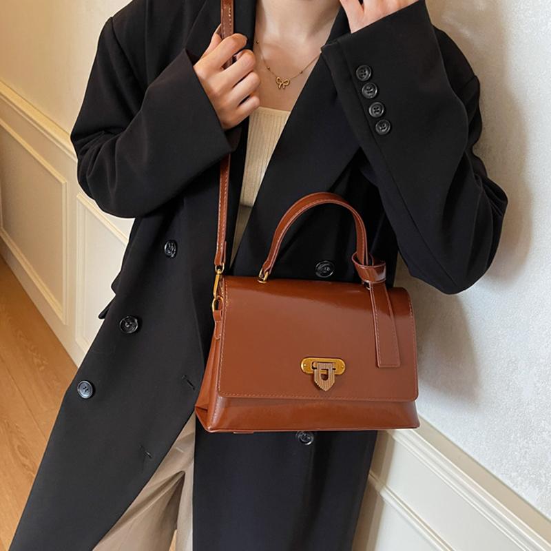 High-end Buckle Women's Crossbody Bags Fashion Black Casual Square Traveling Handbags Trendy Large Capacity PU Shoulder Pack