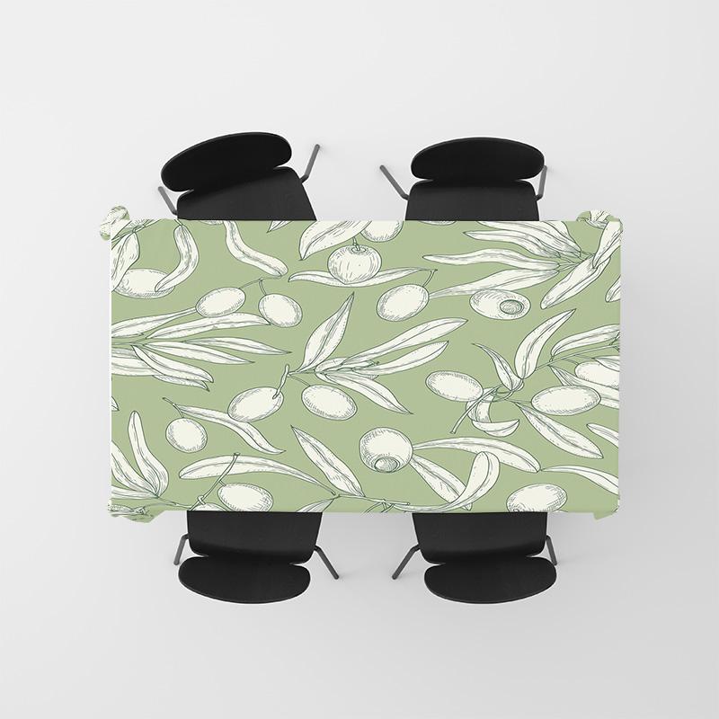 Modern Green Floral Tablecloth Decor Home Decoration Dining Mat 105X163Cm Kitchen Cover Table Linen Soft Material Bedroom Sofa C