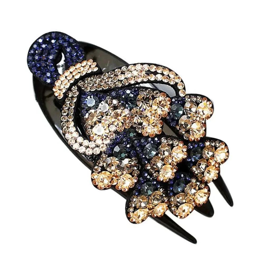 Women Large Hair Claw Rectangle Hair Clips Hairpin Flowers Hair Accessories