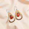 Rare Carnelian Gemstone 925 Sterling Silver Jewelry Handmade Hook Earrings 2.27" EE-82-21