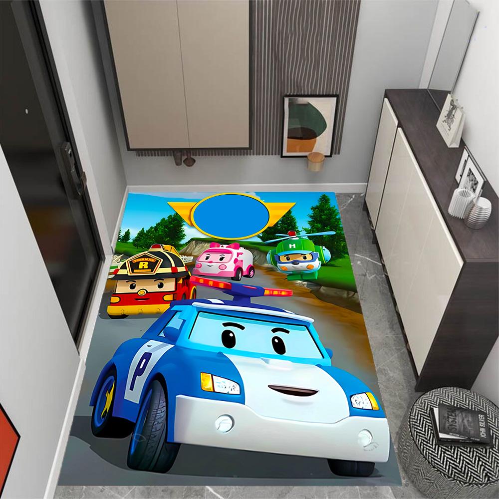 Train Adventure Journey Themed Anti-Slip Rugs - Polyester Home Decor, Suitable for Bedrooms, Living Rooms, Doorways, Studios, and Decorations