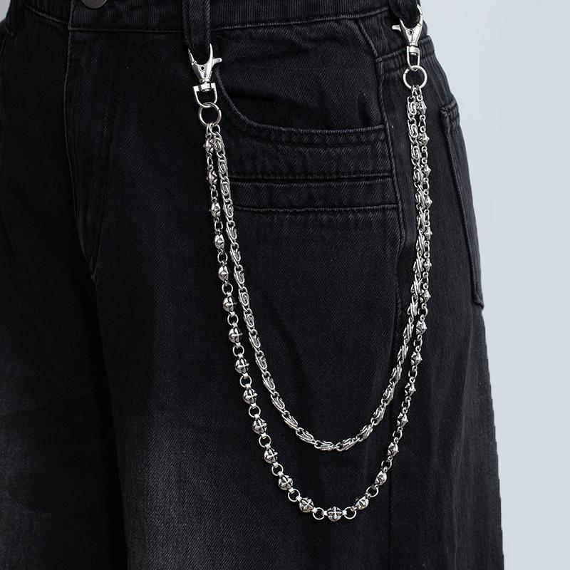 Hip-Hop Double-Layer Metal Trouser Chain Men'S And Women'S Niche Style Waist Chain Personalized Fashion Jeans Accessories