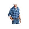 Polo Plaid Logo Pony Embroidered Long Sleeve Shirt Men Shirts Indigo MNPOWOV16821769-400