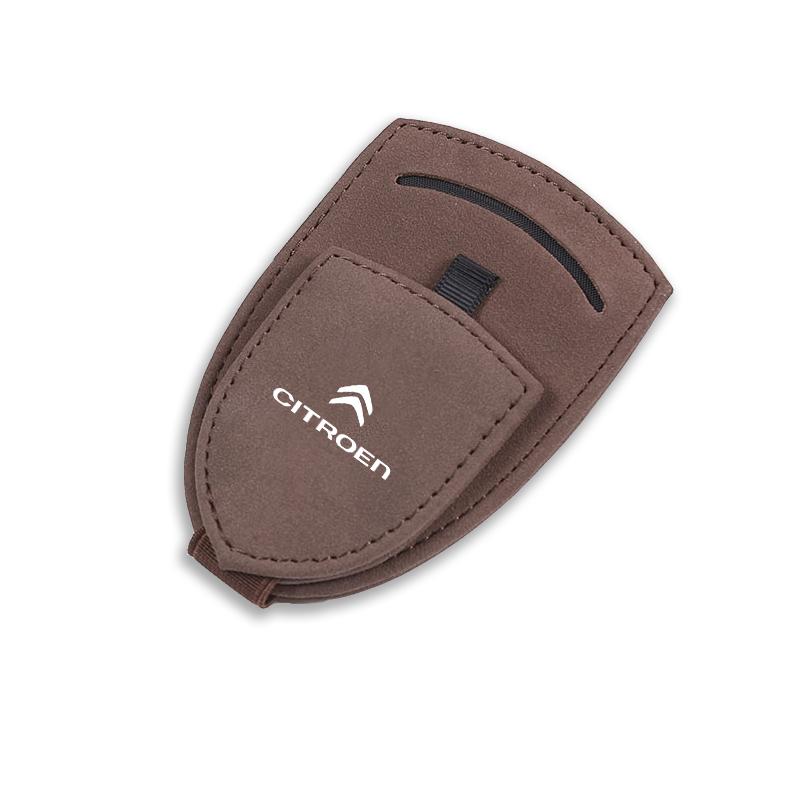 Suede Glasses Clip Car Sun Visor Card Ticket Clamp Fastener For Citroen e-C3 e-C4 X C5X C3 C4 Cactus Picasso C-Crosser C6 C1 C2 akr256