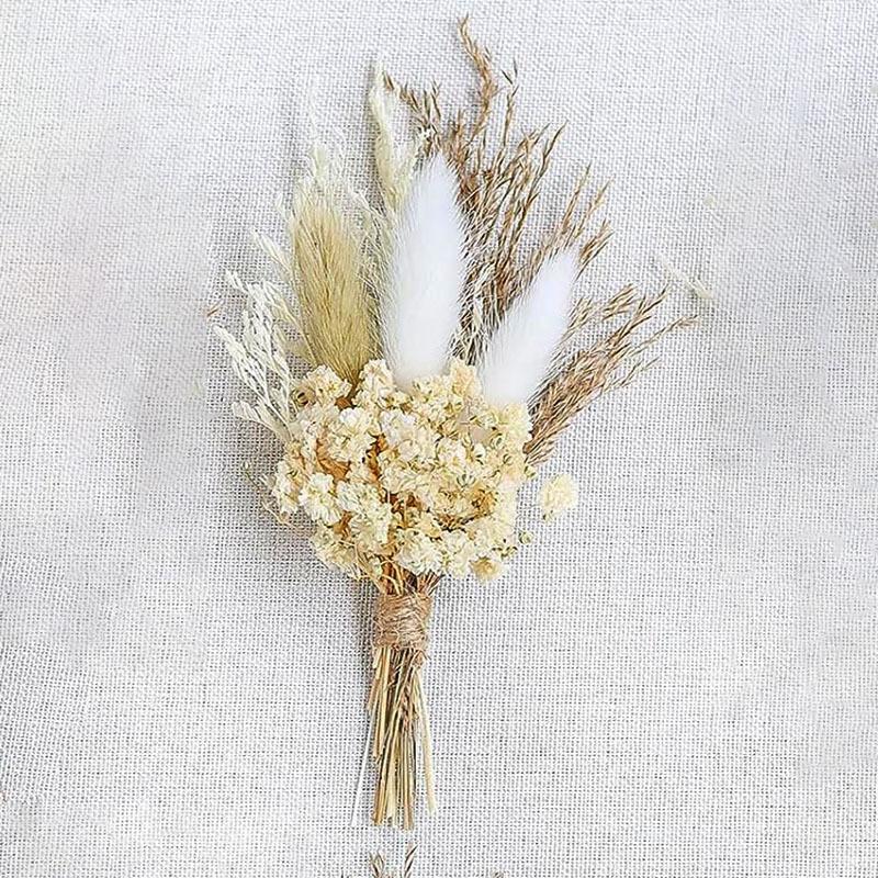 Mini Dried Flower Bouquet, Gypsy Rabbit Tail Reed Gift Box Car Decoration Wedding Corsage Souvenir Dried Flowers