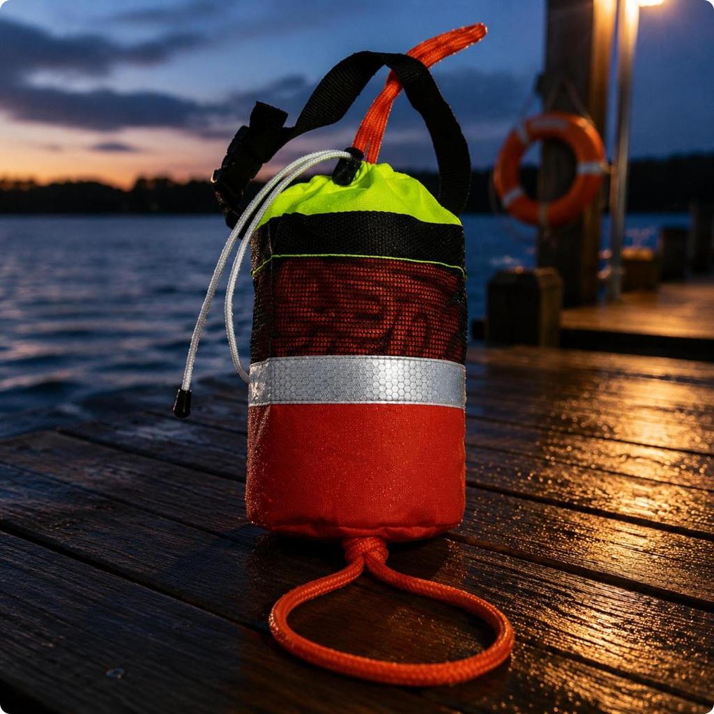Drowning Response Equipment Throw Bag High Visibility Buoyant Assistance Line Container Quick