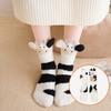 1 Pair Slipper Socks Cute Cartoon Animal Cozy Washable Reusable Winter Autumn Sleeping Warm Sock Footwear for Female