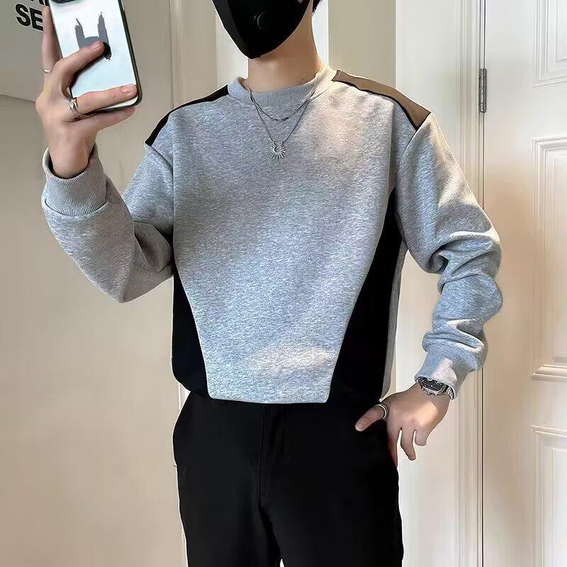 Trendy Men's Autumn Sweatshirt: Loose, Versatile, Round Neck Long Sleeve, 48-Hour Shipping