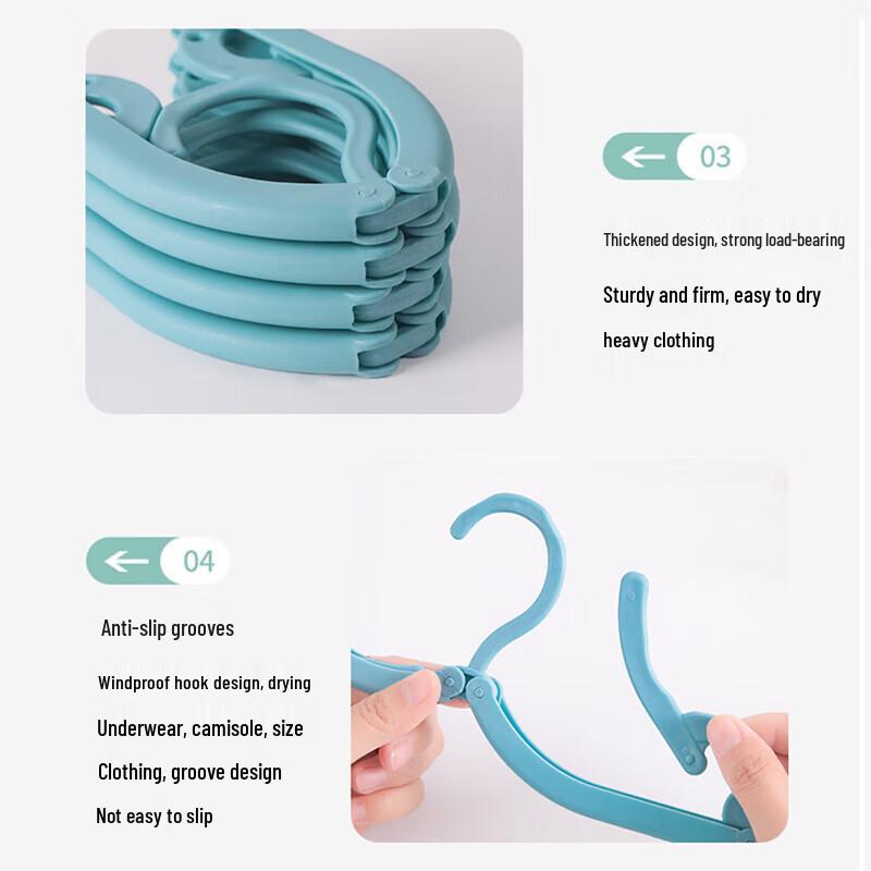 JAJALIN Portable Folding Travel Hanger with Clips