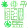 5 Pieces Geometric Drawings Templates Supplies Practical Lightweight Measuring Ruler Stencils for