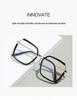 Trendy European & American Style Color-Block Large Frame Women's Glasses - Photochromic Anti-Blue Light.