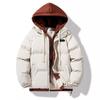 Gefälschte zweiteilige Winter-Baumwolljacke für Herren, koreanische Version, lockere Baumwolljacke für Jugendliche, Kapuzenjacke, verdickt, warm