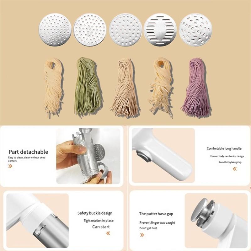 Household Stainless Steel Electric Noodle Maker Cordless Handheld Automatic Noodle Pasta Noodle Baking Machine