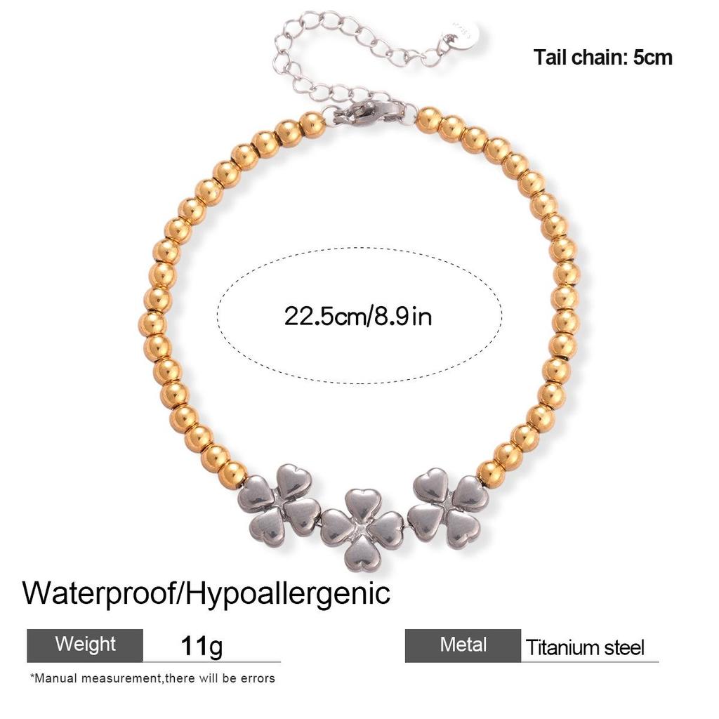 Titanium Steel Star Bead Bracelet - Elegant Design with a High-End Luxury Feel for Women