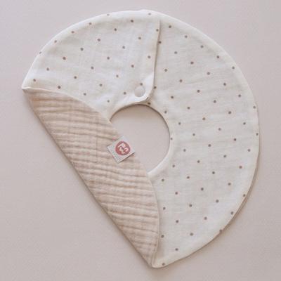 Mumu & Dudu 360 Rolling Bib 15 Colors Double-sided Gauze Bib for Newborn Baby, 15) Dot_beige, 1 Piece
