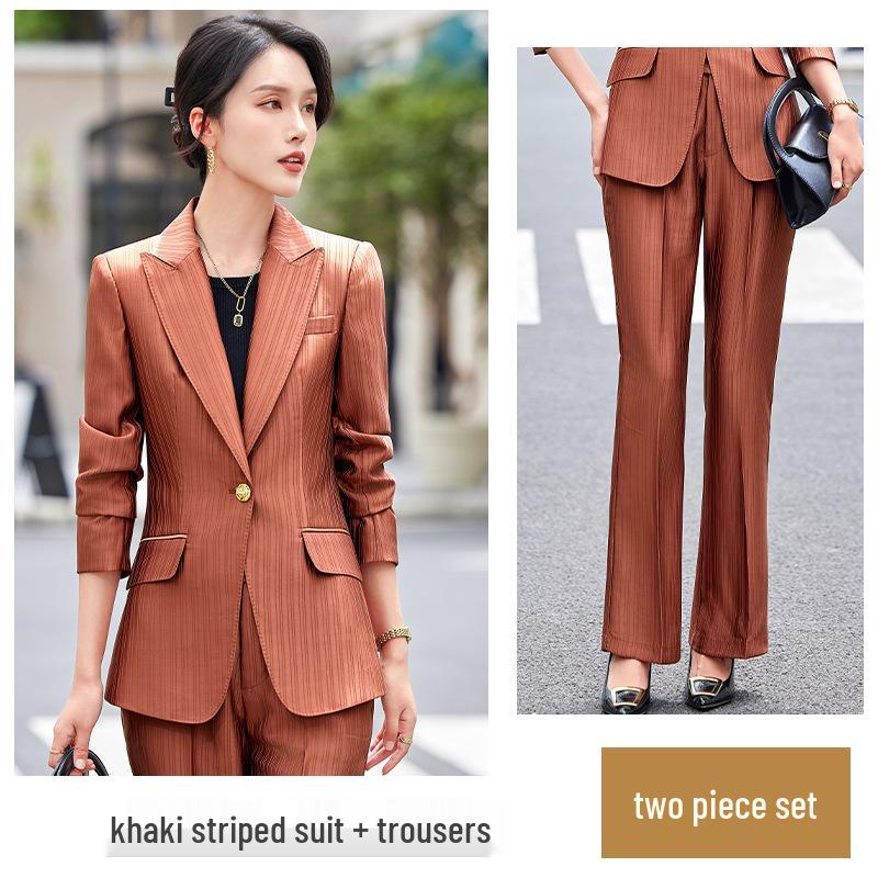 Zihong High-End Acetate Satin Striped Suit Jacket 2024 - Spring/Autumn Goddess Workwear.