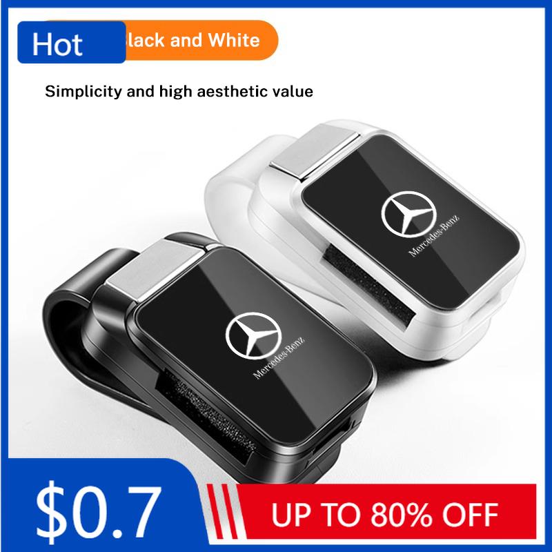 Autoaufkleber Auto-Brillenetui Auto-Sonnenblenden-Brillen-Sonnenbrillen-Clip Karten-Ticket-Halter Für Mercedes Benz A B C S-Klasse AMG GLA C