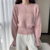 Women's Sweater Spring and Autumn Loose Outer Knitted Sweater Lazy Style Pullover Long Sleeved Knitted Sweater Top